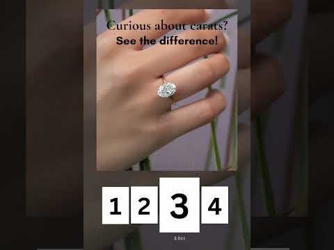 1CT vs 2CT vs 3CT vs 4CT Oval Diamond | Carat Size Comparison in Real Life! 💍✨