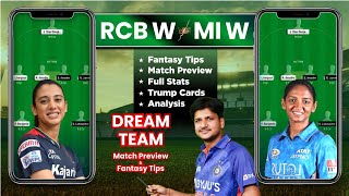 RCB w vs MI w Dream11 Team Prediction, MI w vs RCB w Dream11: Fantasy Tips, Stats and Analysis