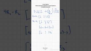 Linear Algebra Augmented Matrix Unique Solution #shortvideo #shorts #short #easy #shortsvideo #maths