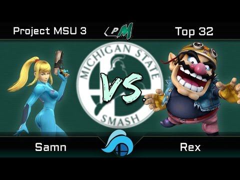 Project MSU 3 Top 32 - Samn (Zero Suit Samus) vs. Rex (Wario)