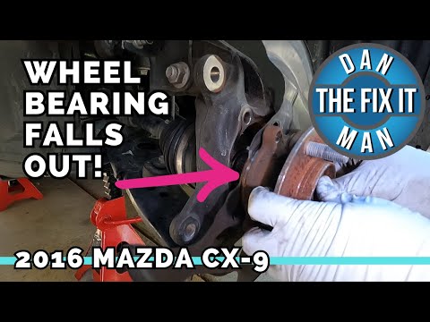 2016 - 2022 Mazda CX-9 How to Remove and Replace Front Wheel Bearing! And Front Brake Pads & Rotors!