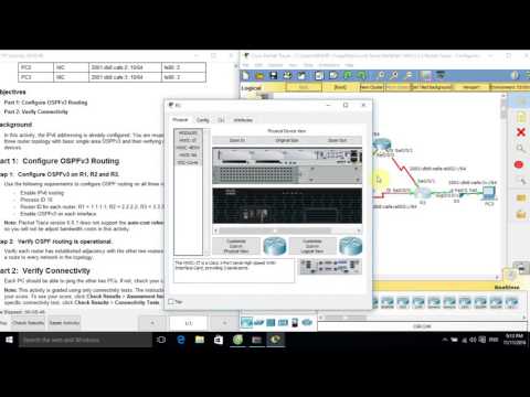 [CCNA S2] 8.3.3.5 Packet Tracer - Configuring Basic OSPFv3 in a Single Area