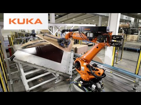 Origami with heavy-duty corrugated board: KUKA robots folding