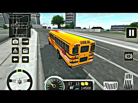 Android school bus driver simulator | City school bus driving game play | Offline school bus games..