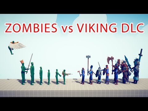 ZOMBIES Team vs VIKING DLC Team - Totally Accurate Battle Simulator TABS