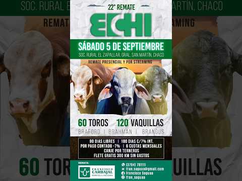 22° REMATE ECHI SOC. RURAL EL ZAPALLAR, GRAL. SAN MARTIN - CHACO