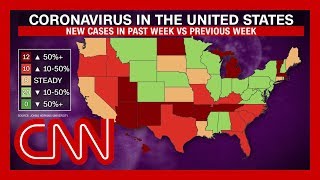 New virus cases on the rise in almost half of US states