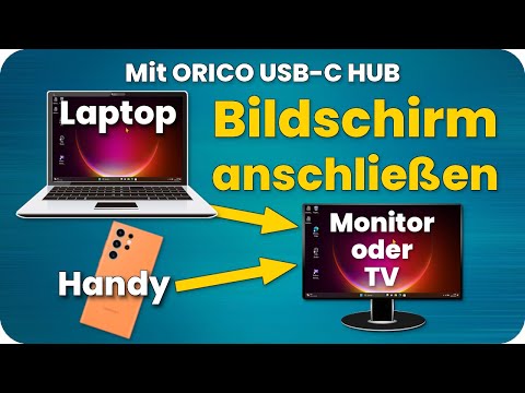 Handy auf TV spiegeln | Monitor an Laptop anschließen 2 Bildschirme einrichten |Orico USB-C auf HDMI