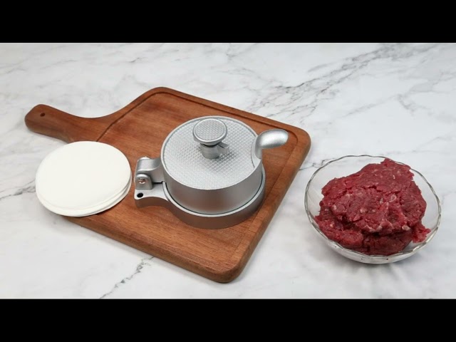 Vídeo relacionado con GWHOLE Prensa de Hamburguesa Antiadherente, Diámetro de 11,5 cm, Molde Prensador Hamburguesa con 100 Papeles de Hamburguesas