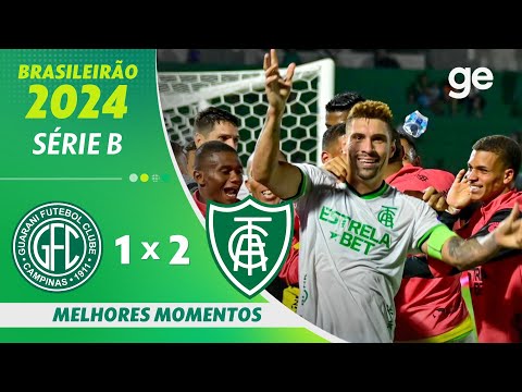 Gols e lances de Guarani x América-MG