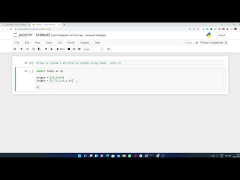 How To Create A 2d Array In Python Using Numpy Part 1