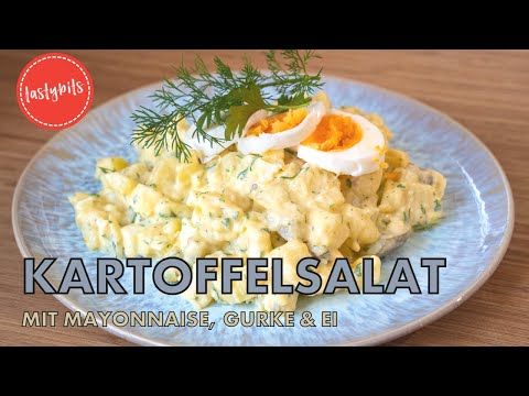 Creamy potato salad with mayonnaise, cucumber & egg (my Grandma's recipe)