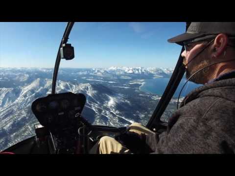 Taking Photos High above Lake Tahoe out of a Helicopter