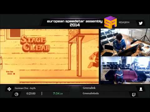 European Speedster Assembly: Gunman Clive Speed Run in 16:35 (Real time) or 13:30 In-game time.