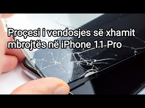 Procesi i ngjitjes se një xhami mbrojtës në iPhone 11 Pro brenda 2.5 minutave.