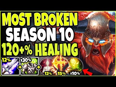 MOST BROKEN SEASON 10 OLAF BUILD 💯 120+% HEALING 💯 BEST LoL Top Lane Conqueror OLAF S10 Gameplay