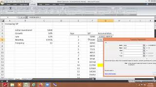 Calculation Increasing SIP Accumulation in Excel