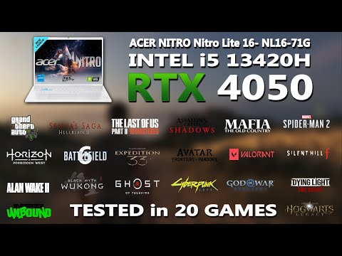 NEW ACER NITRO Lite 16- Intel i5 13420H + RTX 4050 Gaming Benchmark Test | Tested in 20 Games |