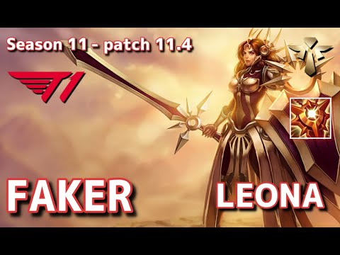 【韓国サーバー/GM】T1 Faker レオナ(Leona) VS スレッシュ(Thresh) SUP - Patch11.4 KR Ranked【LoL】