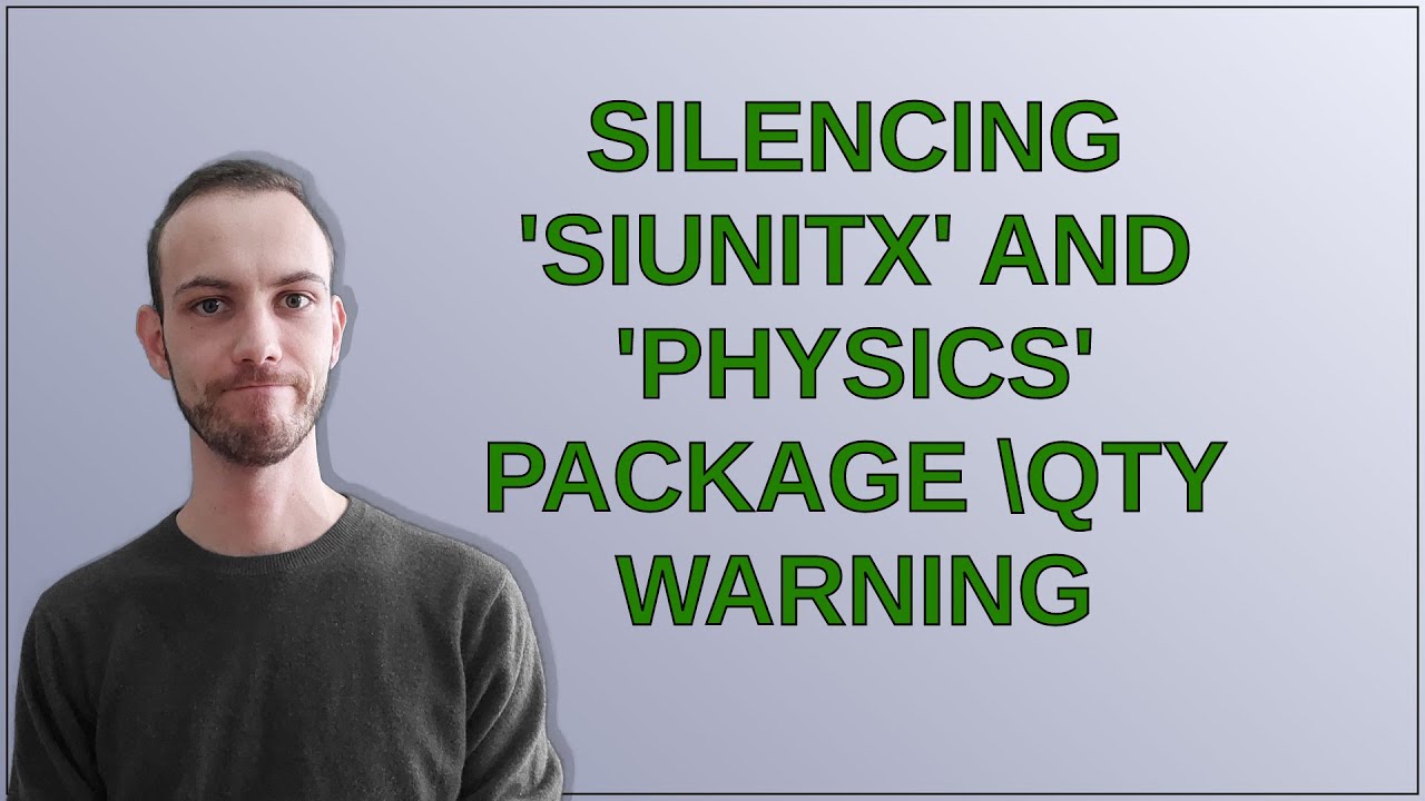 Silencing 'siunitx' and 'physics' package \qty warning