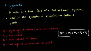 27. Methods to measure evapotranspiration || Water Resource Engineering