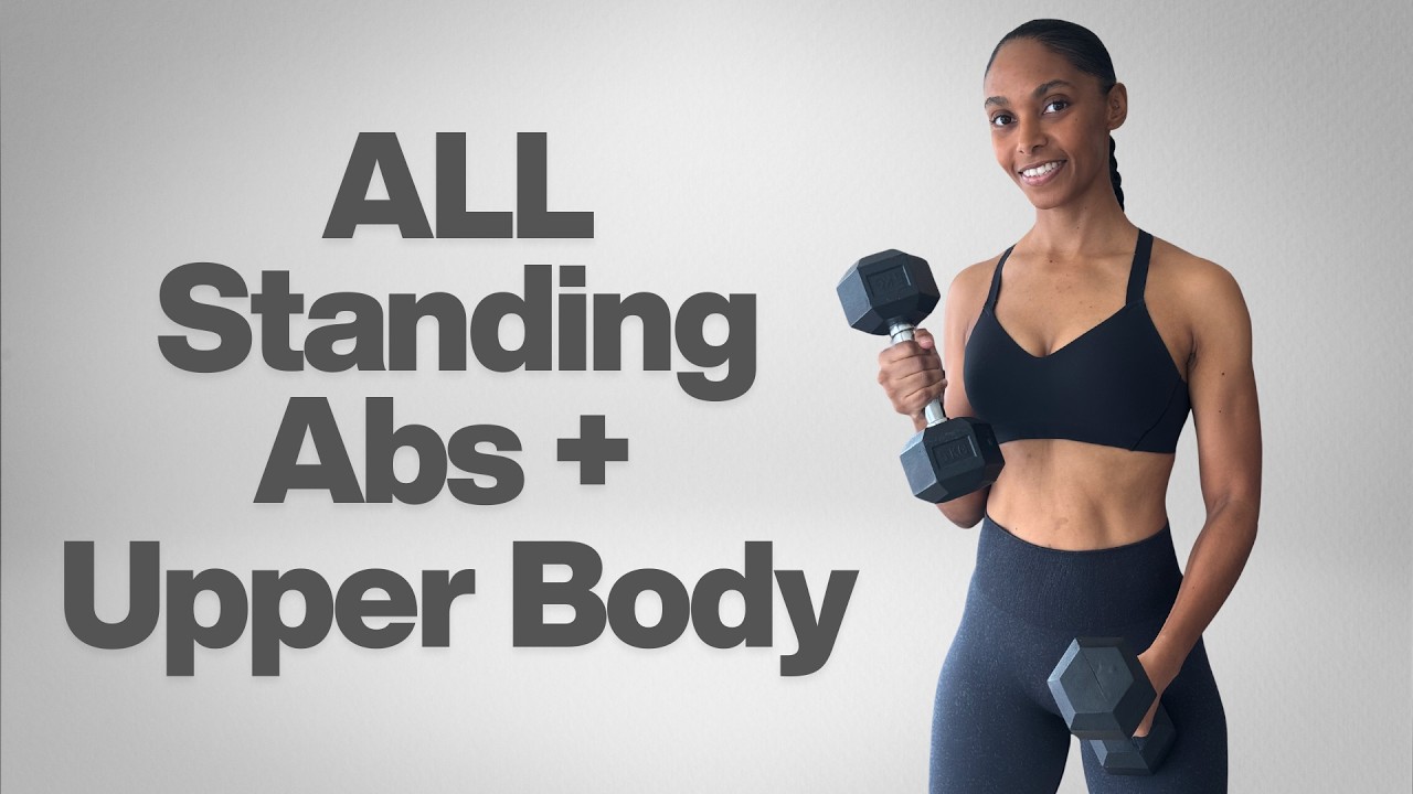 20min ALL STANDING Abs & Upper Body Dumbbell Workout | Muscle, Strength & Tone 🔥