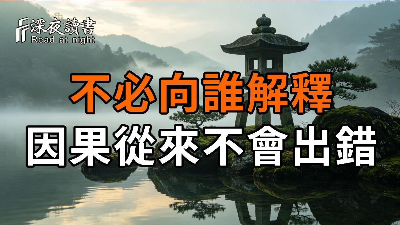 被人誤解、被傷害了怎麼辦？佛說：不必向誰解釋，因果從來不會出錯。看透這個平衡規律，拿回生命主?