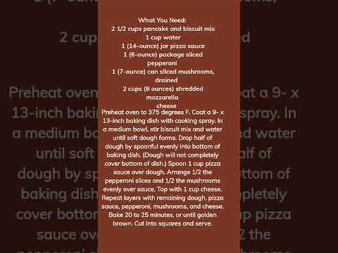 Only 5 Ingredients Pizza Bake(Don't include water)