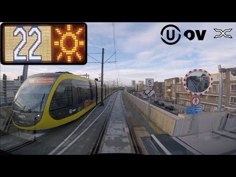 🚊  U-OV Utrecht Tramlijn 22 Cabinerit Utrecht Centraal Centrumzijde - P+R Science Park Uithoflijn