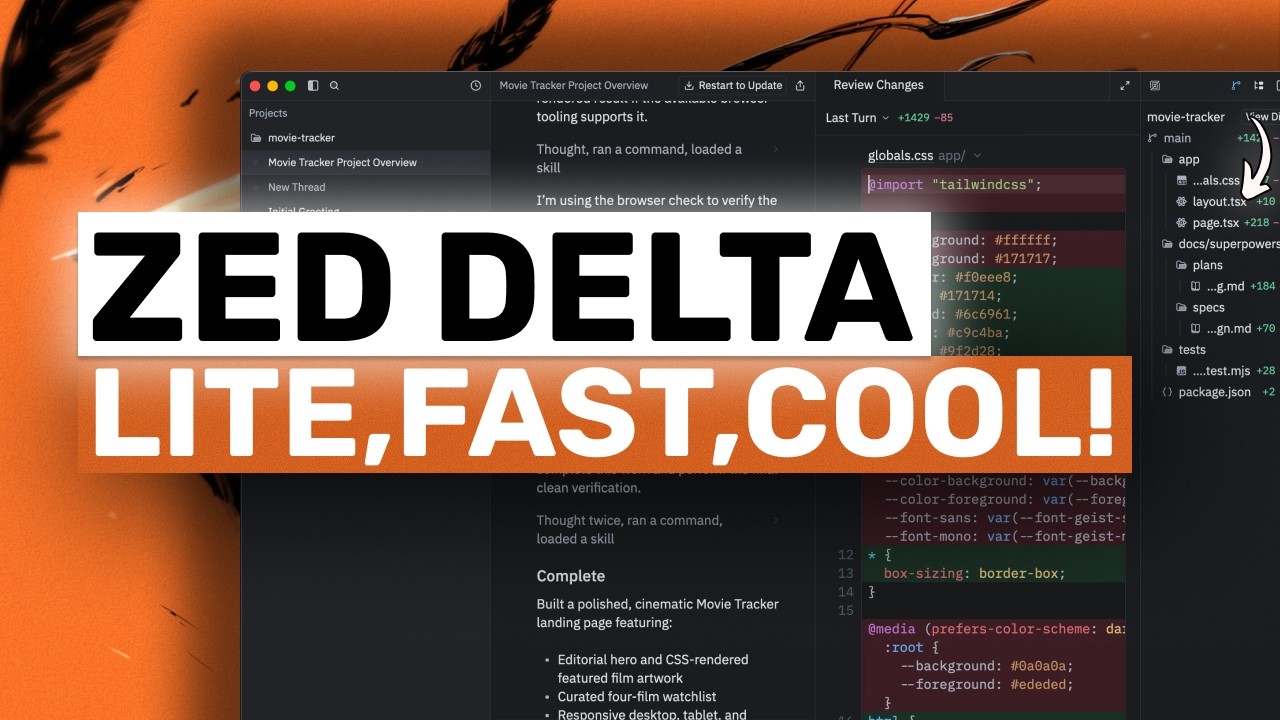 Zed Delta (Fully Tested): The FASTEST,LIGHTEST & Git Alternative AI AGENT is ACTUALLY GOOD!