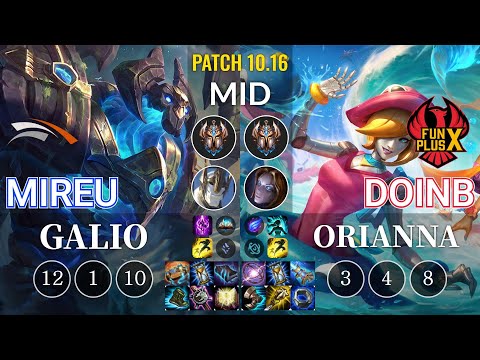 HLE Mireu Galio vs FPX Doinb Orianna Mid - KR Patch 10.16