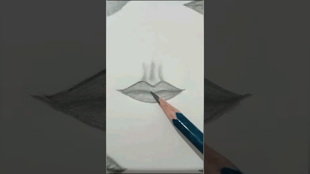 easy pencil sketch drawing for beginners//different types of lips shape #sketch #lips #draw #shorts