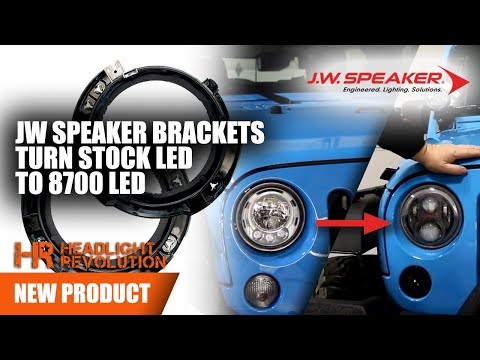 JW Speaker Brackets: Stock Jeep JK LED Headlights to 8700 Headlights