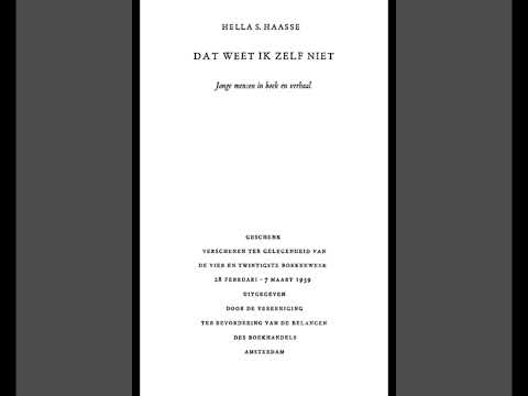 "Dat weet ik zelf niet " By Hella S. Haasse