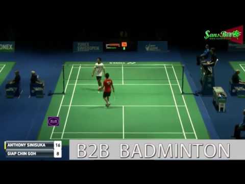 2017 YONEX Swiss Open R32 MS Anthony Sinisuka GINTING vs Goh Giap Chin   YouTube