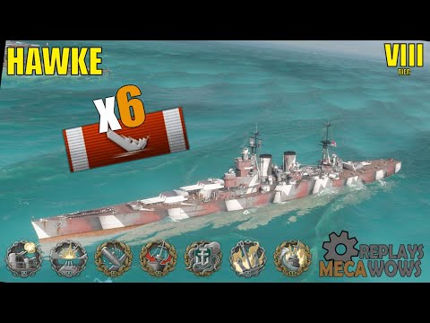 Hawke 6 Kills & 196k Damage | World of Warships Gameplay