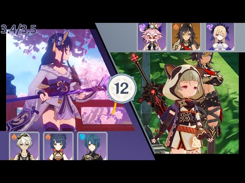 Raiden National - Sayu Dehya Overload【3.4/3.5 Spiral Abyss】floor 12 full stars clear - Mailed Flower