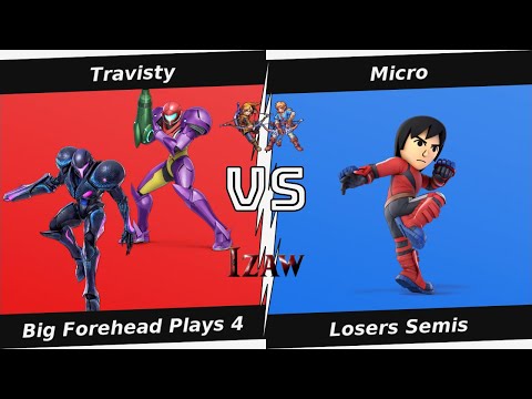Big Forehead Plays 4 Losers Semis - Travisty (Dark Samus, Samus) Vs Micro (Mii Brawler) - SSBU