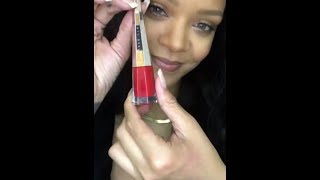 Rihanna shared a Fenty beauty Stunna Lip Paint tutorial on Instagram ❤️ And we’re loving it!