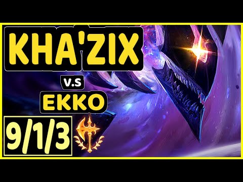 AGURIN (KHA'ZIX) vs EKKO - 9/1/3 KDA JUNGLE CHALLENGER GAMEPLAY - EUW