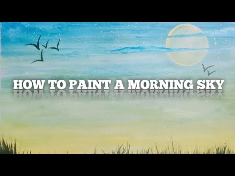 How to paint a morning sky in easiest way | Watercolor painting