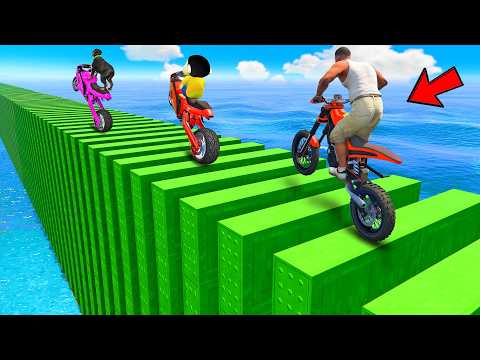 SHINCHAN AND FRANKLIN CROSSED THE STEP DOMINO BRIDGE PARKOUR CHALLENGE GTA 5