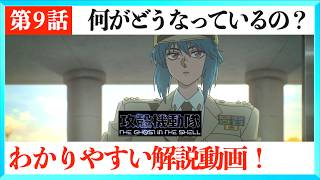 アニメ攻殻機動隊9話をわかりやすく解説する動画！