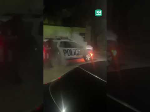 Viatura da PM tem pane durante perseguição e incendeia em Fortaleza