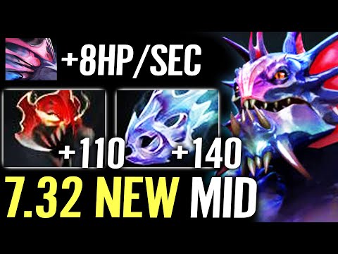 🔥 7.32 NEW MID Slardar Reworked Guardian Sprint — 8HP/SEC Regen MAX TANK Early Game Dota 2 Pro