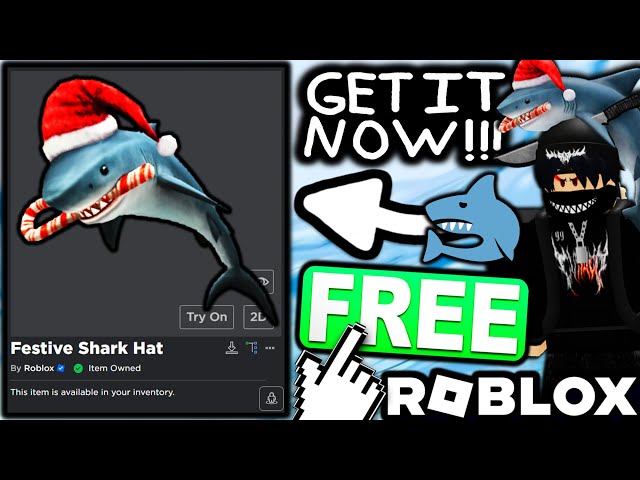 How to get the Festive Shark Hat for free in Roblox?