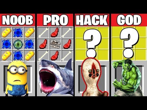 Minecraft Battle: SHARK & SCP-173 CRAFTING CHALLENGE ~ NOOB vs PRO vs HACKER vs GOD – Animation