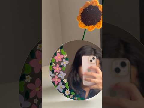 DIY Mirror Decor🌸 #diy #aesthetic #decor #trending #shorts #viral