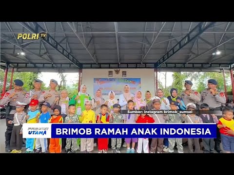 BRIMOB RAMAH ANAK INDONESIA, SATBRIMOB POLDA SUMATRA SELATAN TERIMA KUNJUNGAN EDUKASI