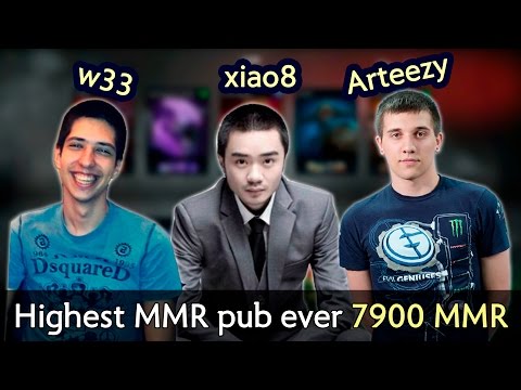 Highest MMR pub ever with Arteezy, w33 and others — 7908 MMR Dota 2